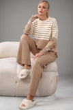 Basic Bae Striped Round Neck Long Sleeve Top and Pants Sweater Set