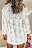 Openwork Open Front Long Sleeve Cardigan