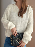 Collared Neck Long Sleeve Sweater