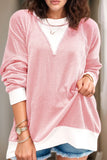 Contrast Round Neck Long Sleeve Sweatshirt