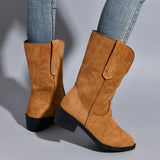 Point Toe Block Heel Boots