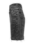 Raw Hem High Waist Denim Skirt