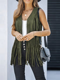 Fringe Open Front Vest Coat