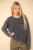 VERY J Mineral Washed Exposed Seam Sweater