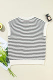 Striped Round Neck Sweater Vest