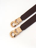 Zinc Alloy Buckle Elastic PU Belt