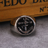 Titanium Steel Anchor Signet Ring