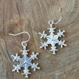 Silver-Plated Snowflakes Earrings