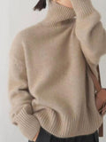 Turtleneck Dropped Shoulder Long Sleeve Sweater