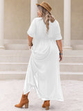 Plus Size Round Neck Half Sleeve Dress