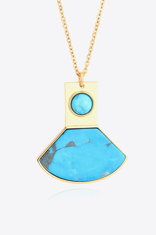 18K Gold Plated Turquoise Pendant Necklace