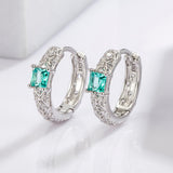 925 Sterling Silver Inlaid Zircon Earrings