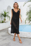 Openwork Slit V-Neck Sleeveless Cover Up