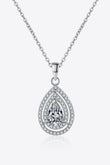 1 Carat Moissanite Teardrop Pendant Necklace