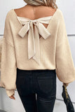 Tied V-Neck Long Sleeve Sweater