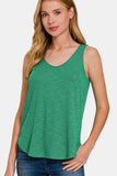 Zenana Curved Hem Round Neck Tank