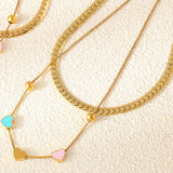 18K Gold-Plated Double Layered Heart Necklace