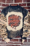 Leopard Round Neck Long Sleeve Sweatshirt