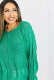 Mittoshop Exposed Seam Slit Knit Top in Kelly Green