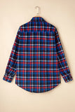 Pocketed Plaid Collared Neck Long Sleeve Shacket