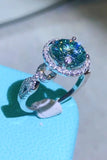 2 Carat Moissanite Emerald Green Ring