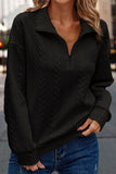 Half Zip Drop Shoulder Long Sleeve Sweatshirt