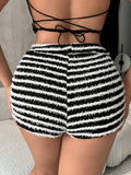 Striped High Waist Shorts