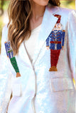 Sequin Nutcracker Long Sleeve Blazer