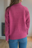 Ribbed Turtleneck Raglan Sleeve Sweater