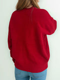 Round Neck Dropped Shoulder Long Sleeve Sweater