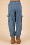 VERY J Washed Drawstring Jogger Cargo Jeans