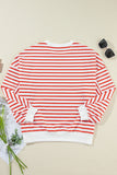 Striped Dropped Shoulder Long Sleeve Sweatshirt