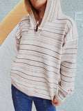 Striped Long Sleeve Hooded Sweater