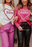 XOXO Round Neck Drop Shoulder Sweater