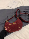 Suede Adjustable Strap Shoulder Bag