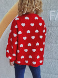 Heart Button Up Long Sleeve Cardigan