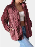 Fuzzy Zip Up Long Sleeve Jacket