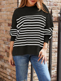 Striped Round Neck Long Sleeve Sweatshirt