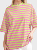 Striped Round Neck Half Sleeve T-Shirt