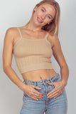 VERY J Cable Knit Seamless Cropped Cami