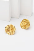 18K Gold-Plated Textured Stud Earrings