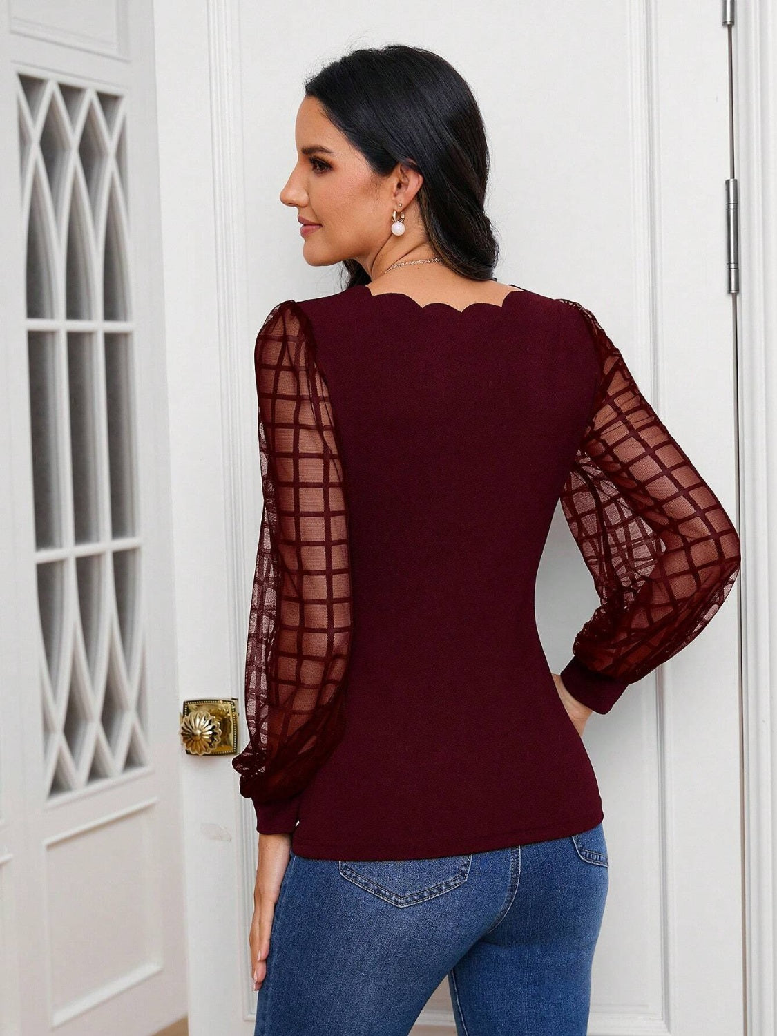 V-Neck Long Sleeve Top