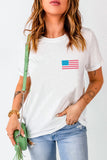 US Flag Round Neck Short Sleeve T-Shirt