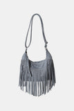 Suede Fringe Adjustable Strap Shoulder Bag