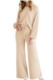 Round Neck Long Sleeve Top and Pants Set