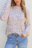 Confetti Round Neck Long Sleeve Sweater