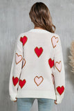 Angel Wings Contrast Heart Round Neck Long Sleeve Sweater