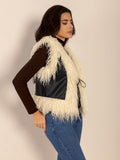 Tied Fringe Contrast Vest