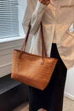 PU Leather Straps Large Tote Bag