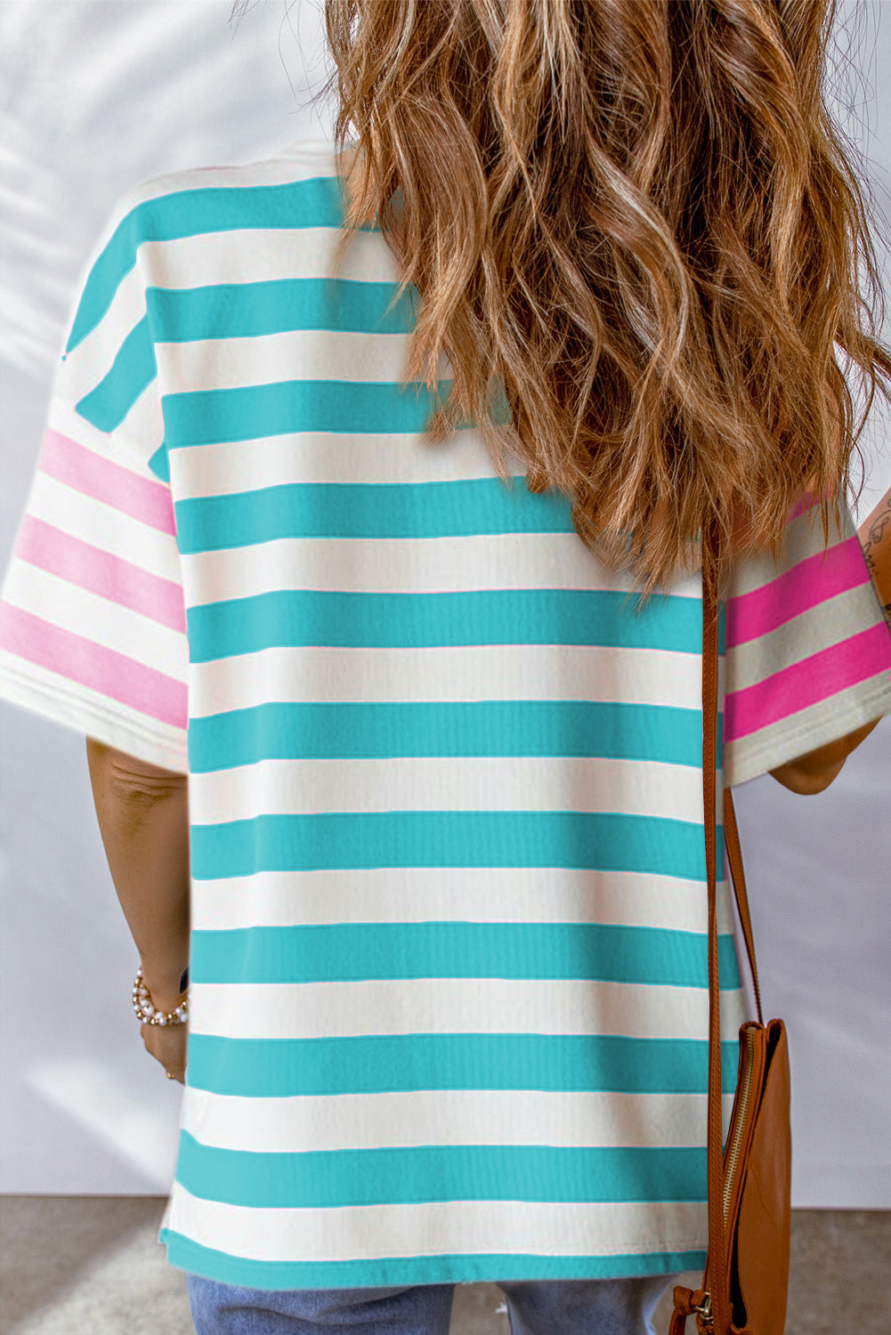 Striped Round Neck Half Sleeve T-Shirt